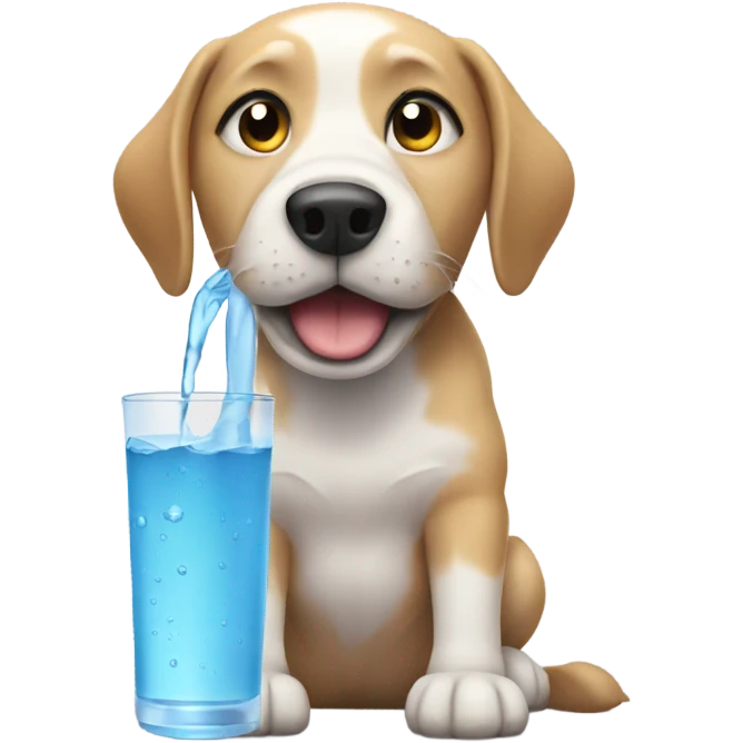 Dog drink water emoji