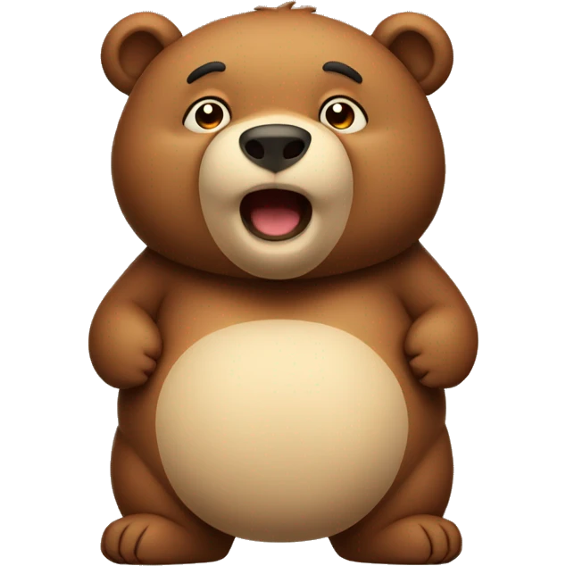 chubby bear with a belly emoji
