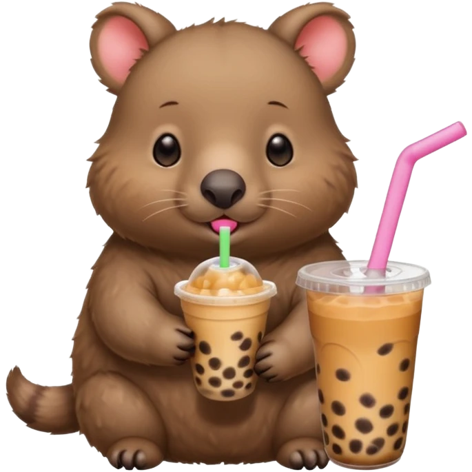 wombat drinks bubble tea emoji