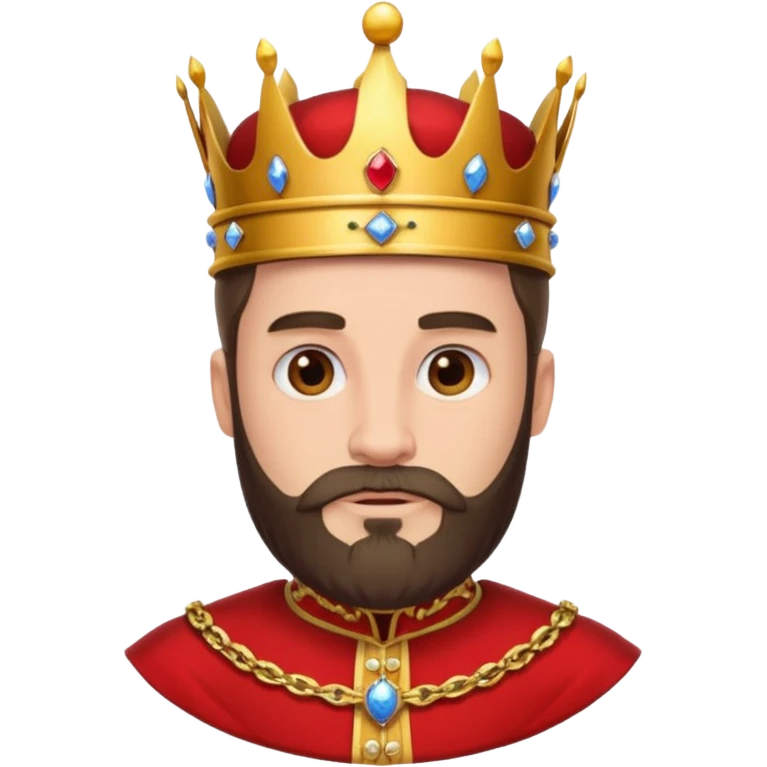 bearded  uncrowned king  red  ROYAL outfit emoji