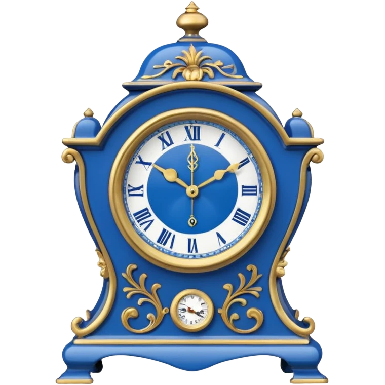 blue mantel clock emoji