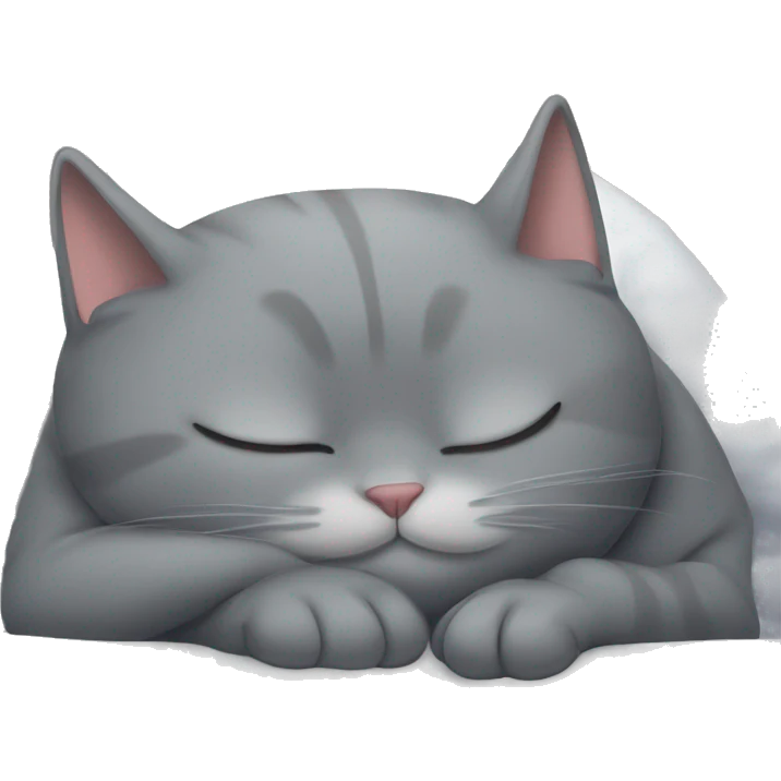 grey cat sleeping at the pillow  emoji
