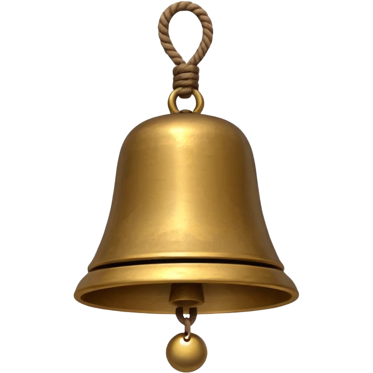 small temple bell hanging from rope emoji