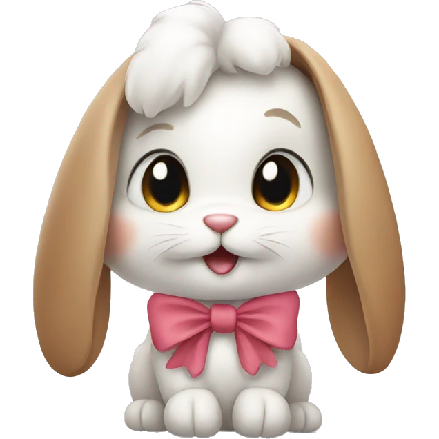 Cute rabbit with bow emoji