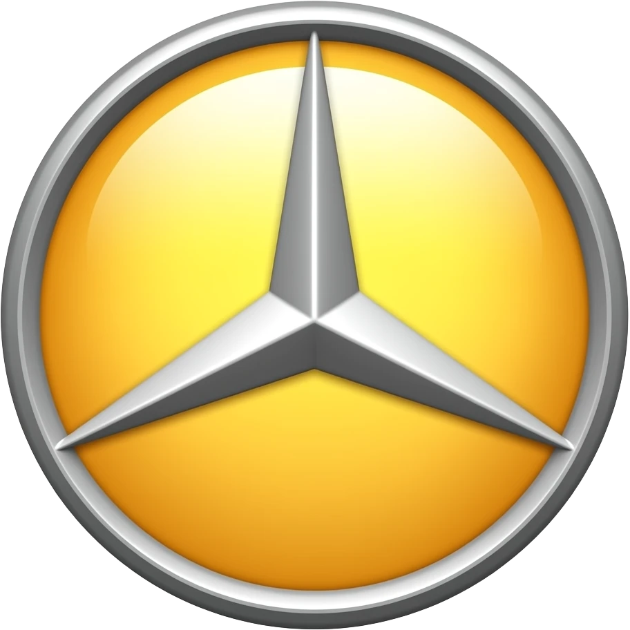 transform the mercedes brand to an emoji expressing good bye. Keep only the brand without adding any elements emoji