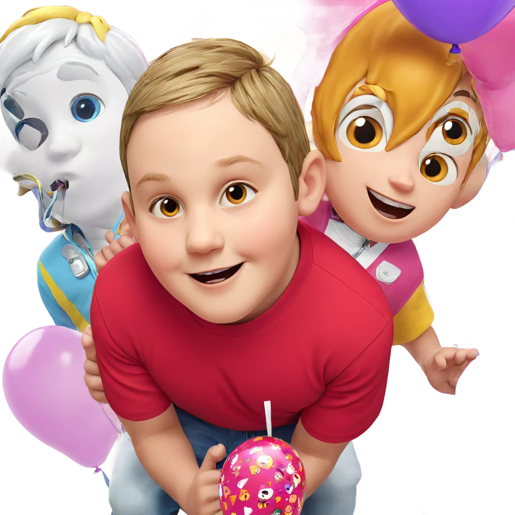 boys having fun with balloons emoji