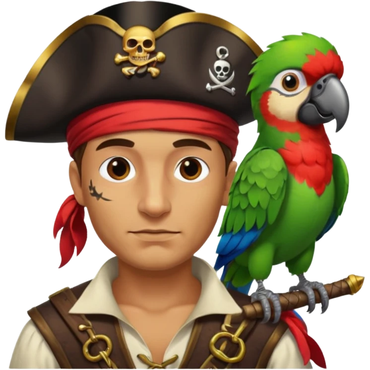 pirate and parrot emoji