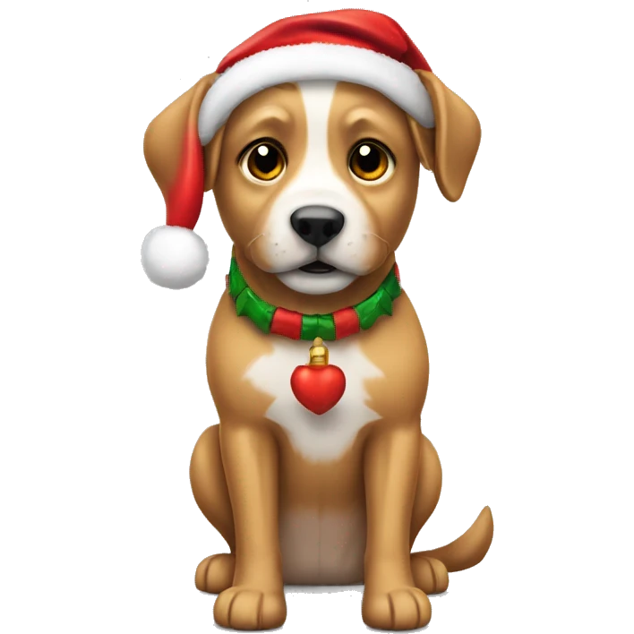 PERRO GORRO NAVIDAD emoji