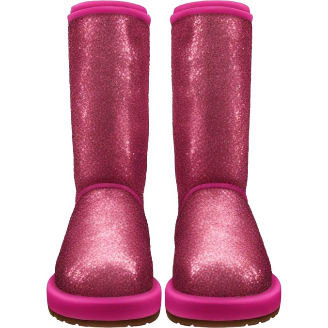 Realistic raspberry glitter and fur Ugg boots. emoji