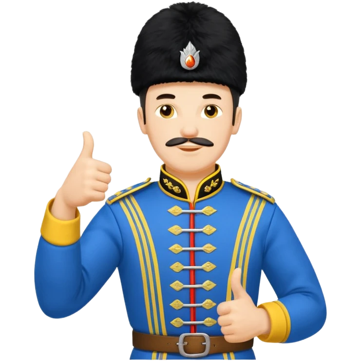 Астраханский казак показывает лайк (Синяя гимнастёрка с желтыми лампасами) emoji