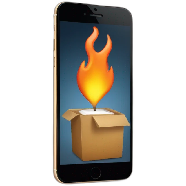 flaming iphone emoji