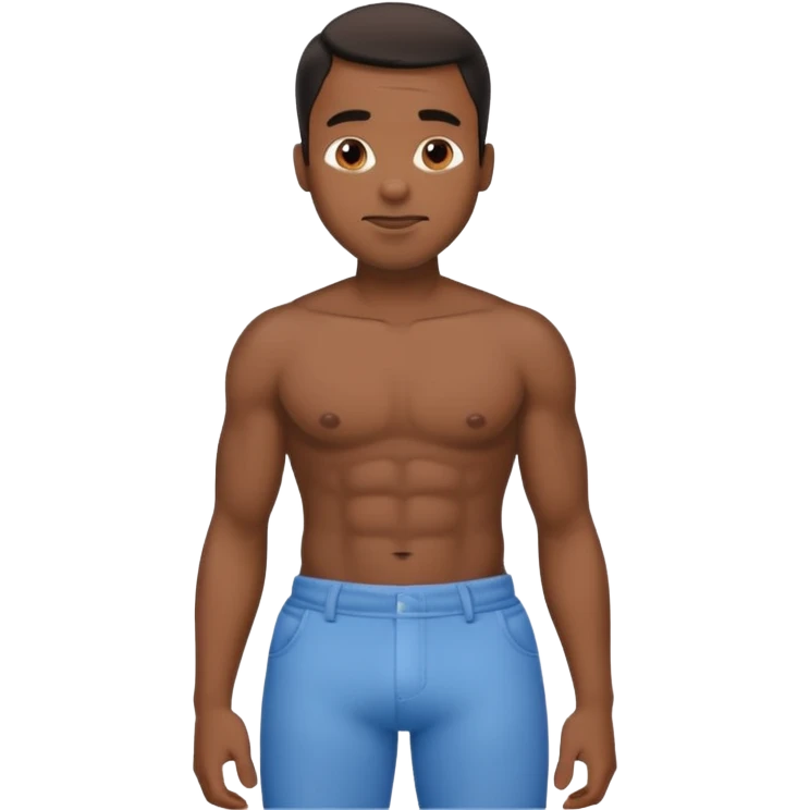 Black guy with large bump in crotch of pants emoji