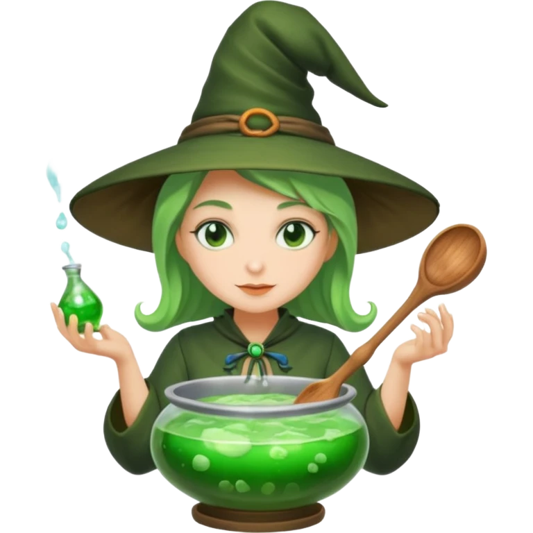 green witch cooking potion emoji