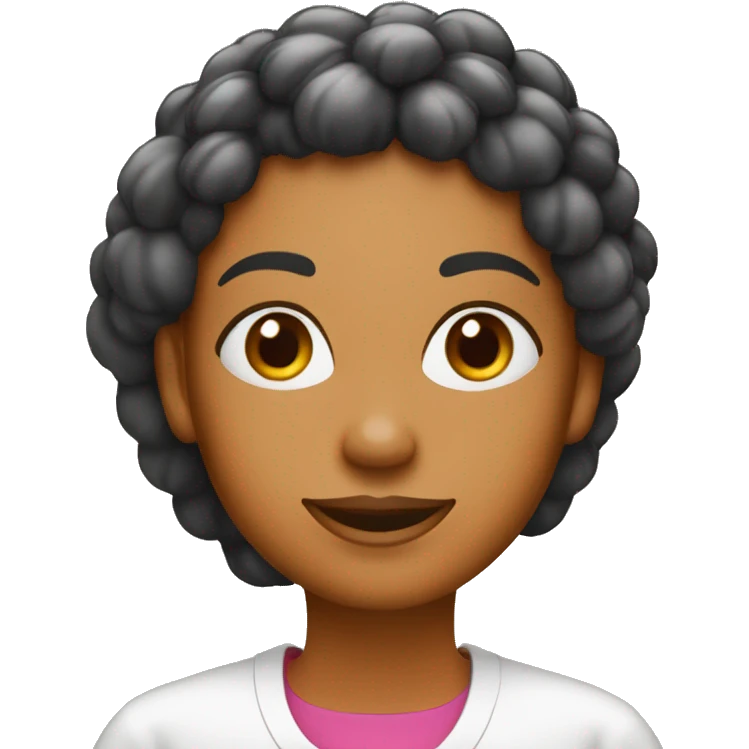 Vendeuse cheveux noir avec des fruits et légumes  emoji