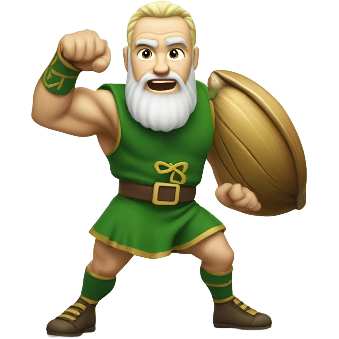Fighting Irishman kicking a nut emoji