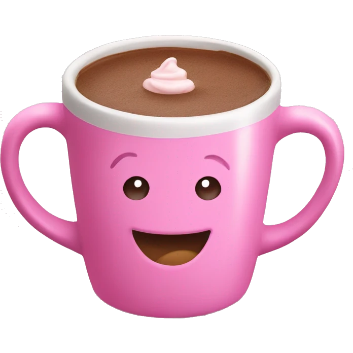 hot chocolate in a pink mug emoji