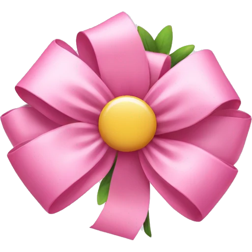 Pink bow with a flower  emoji