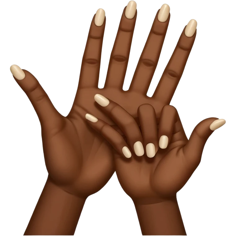 Make the ysl hand sign, but make the hand dark skin, only 4 fingers, with the index and middle finger up and the thumb up, every other finger down. Only 1 hand  emoji