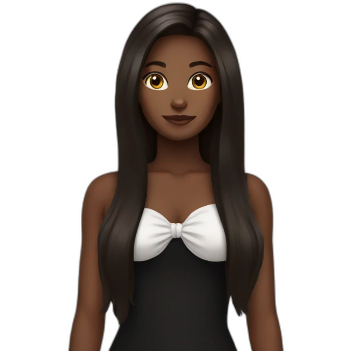 woman brown skin long hair black cat emoji