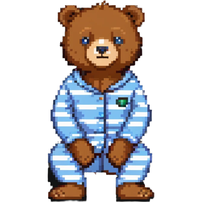 bear in striped pajamas sitting emoji