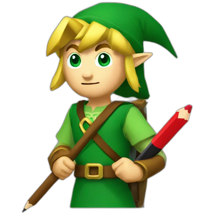 Link holding pencil (The Legend of Zelda) emoji