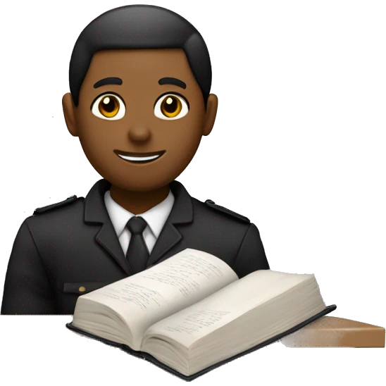 Generame un Adolecente color entre negro y blanco con un uniforme de la escuela y un libro de a iglesia en la mano. emoji