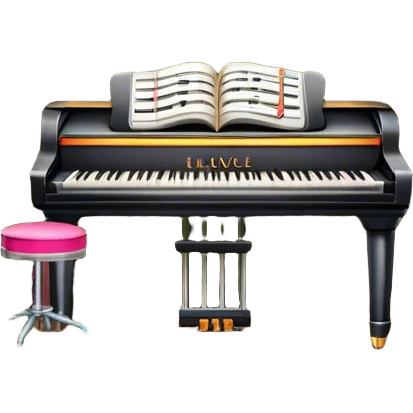 Icon for 50s American Musical Theater: a retro stage with neon lights, a classic microphone, musical notes, vintage theater curtains, and Broadway-style elements. Avoid focusing solely on the piano. Transparent background. emoji
