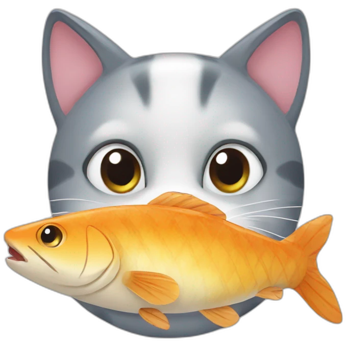 Cat eat fish emoji