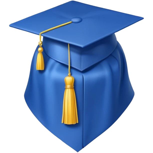 blue graduation cap with yellow tassel emoji