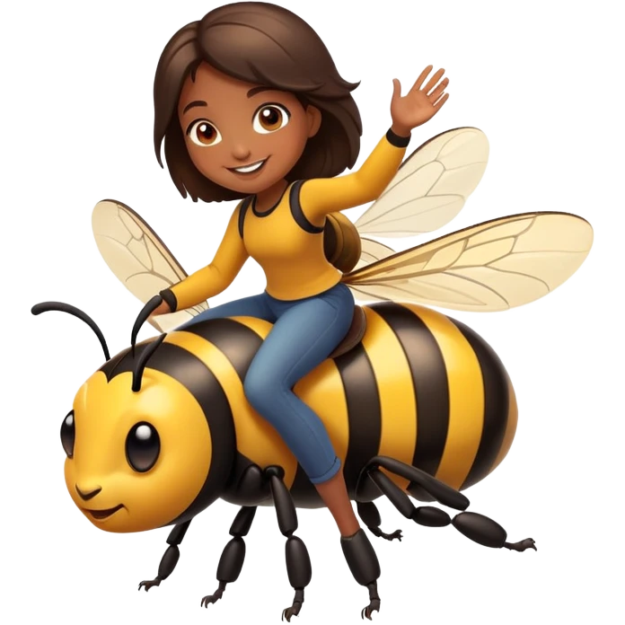 Girl riding a bumblebee  emoji