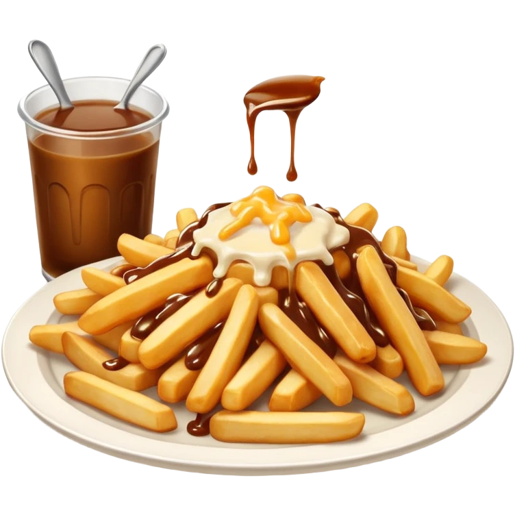 poutine in a white plate emoji