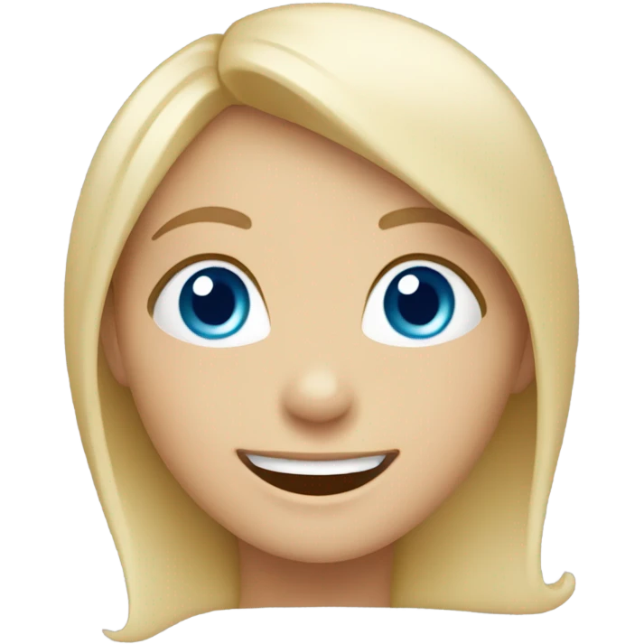 happy girls with blue eyes emoji