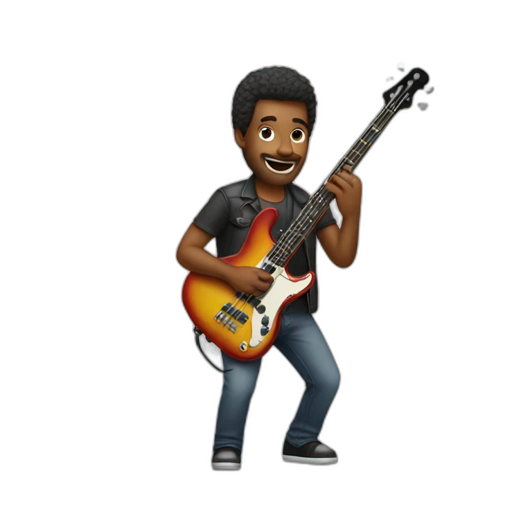 man playing bass guitar emoji