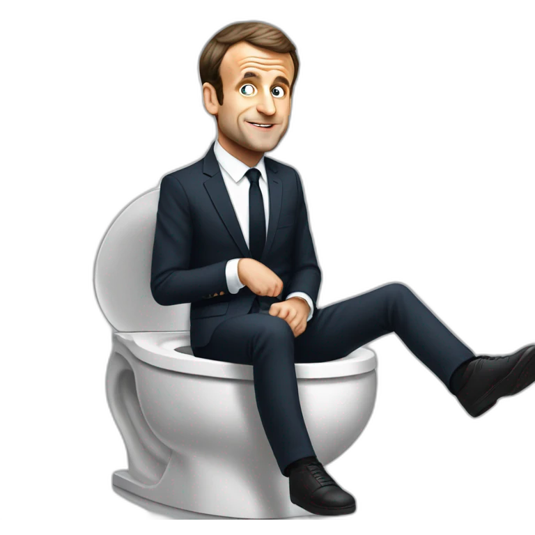 Emmanuel Macron on toilet emoji