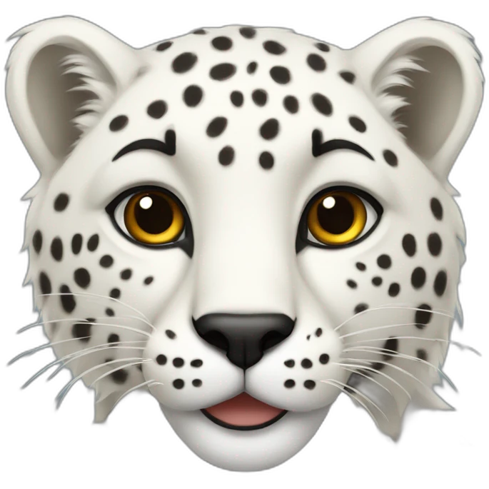 white cheetah with a black woolen mane emoji