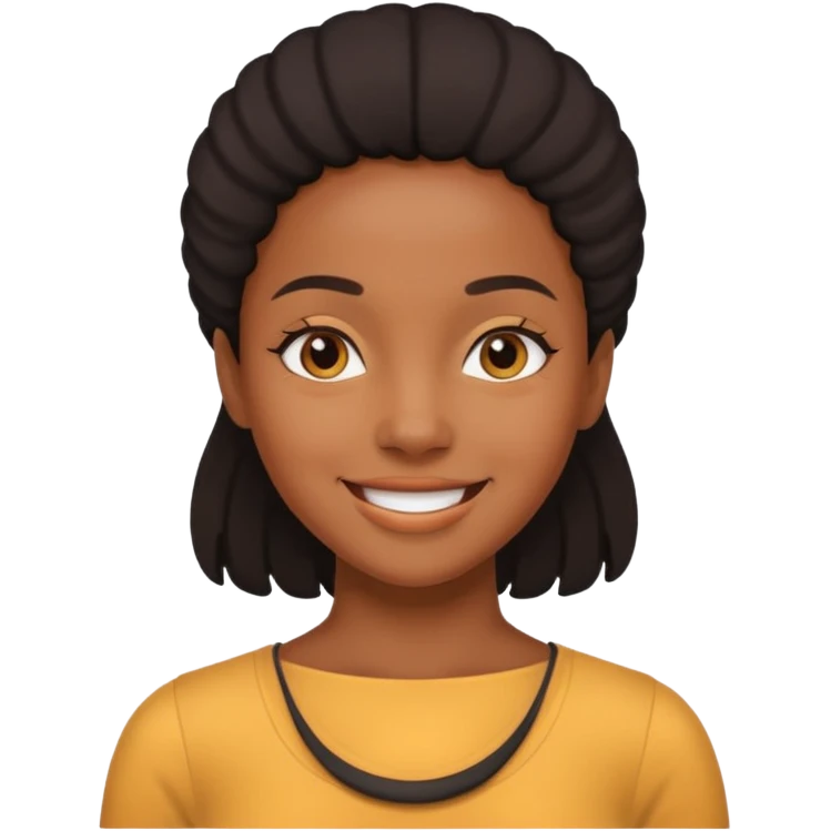 Nude Black girl with flat chest emoji