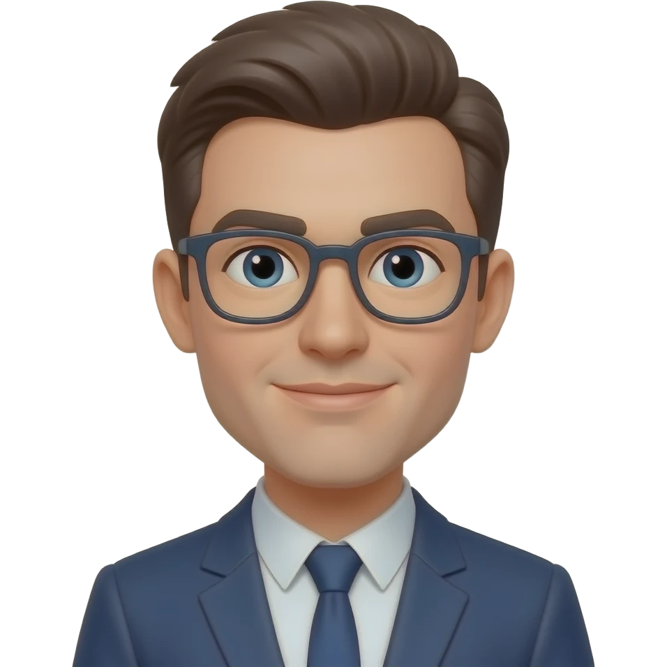 skinny guy head only with glasses emoji