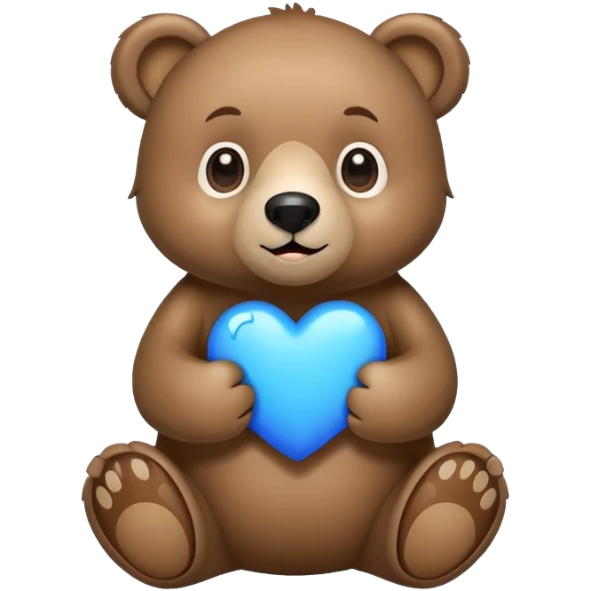 Oso con corazon celeste emoji