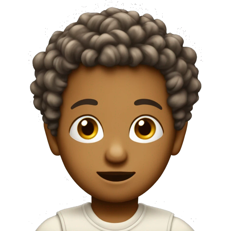 bambino di carnagione con capelli ricci  emoji