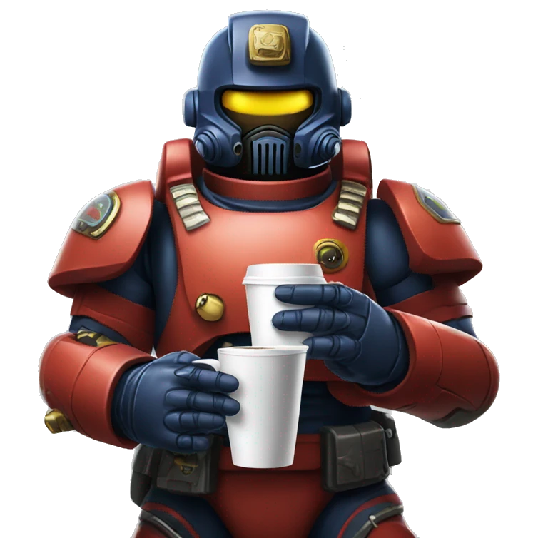 space marine with coffee emoji