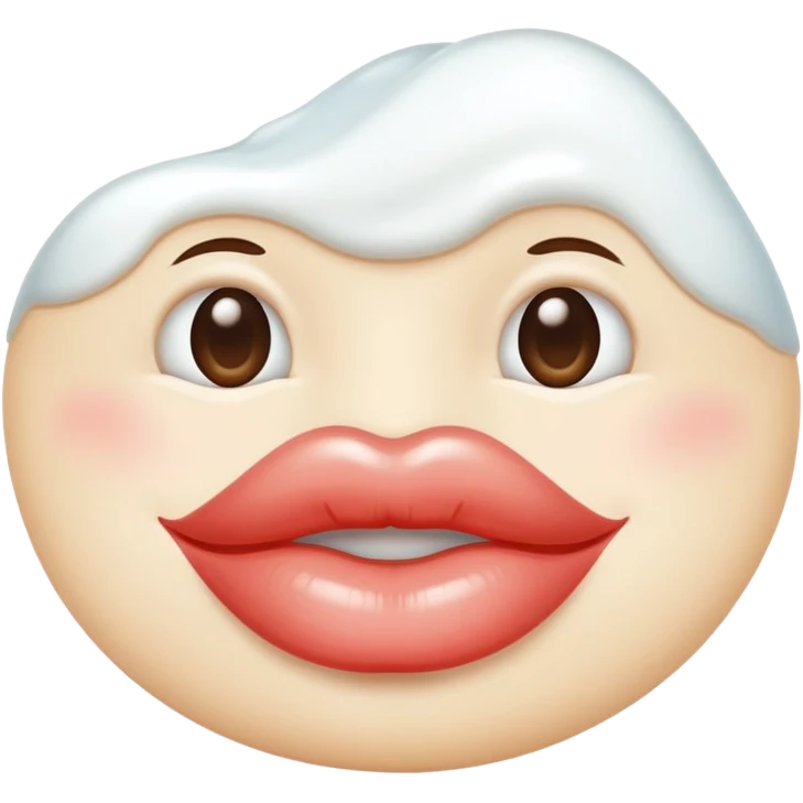 Milk-colored lips emoji