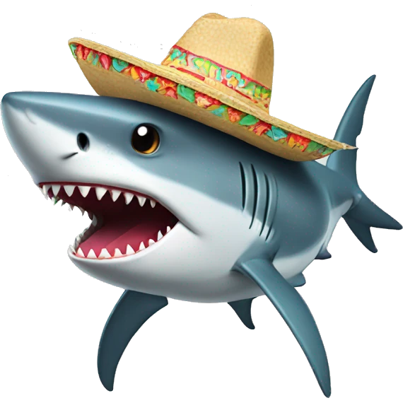 Shark with a sombrero emoji