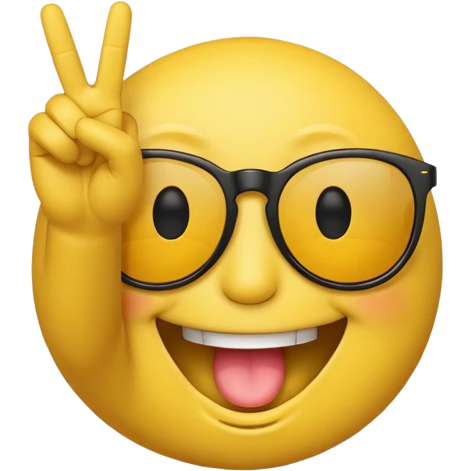 smiley face with sunglasses throwing up the peace sign  emoji