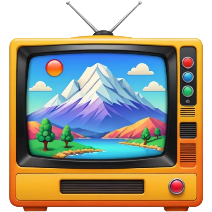 thumbnail picture mac os, retro video preview tv icon, landscape in video emoji