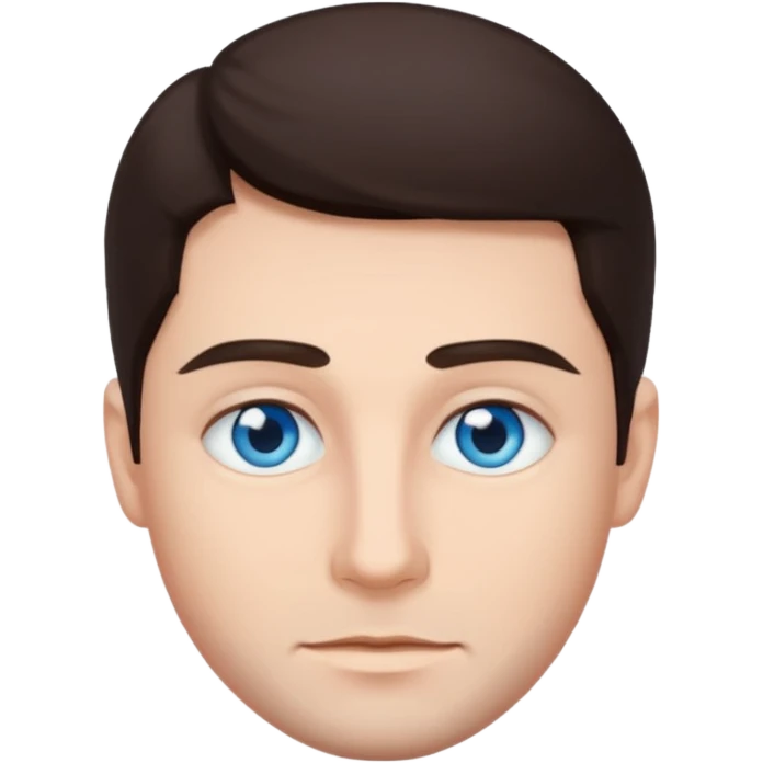 homme yeux bleu azur cheveux brun foncé emoji