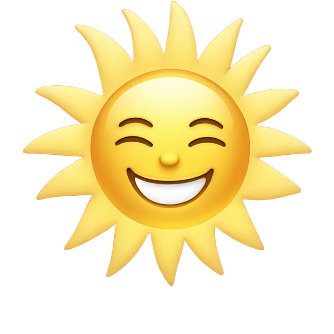 Cute summer sun shine emoji