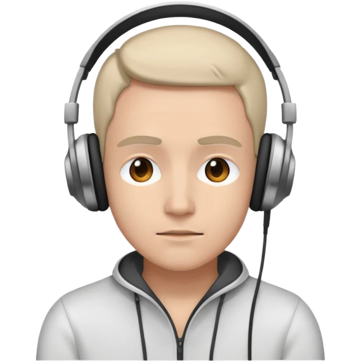 resting face with headphones  emoji