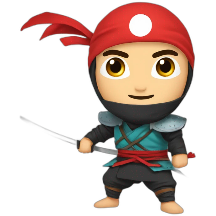 Ninja qui tien le drapeaux de ma turquie emoji