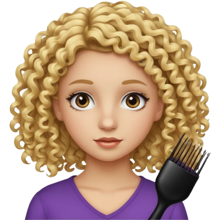 ciurly haired blonde teenage girl with mascara emoji