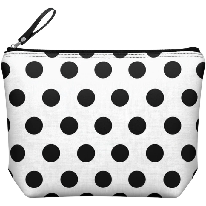 make a makeup puch with polka dots style emoji